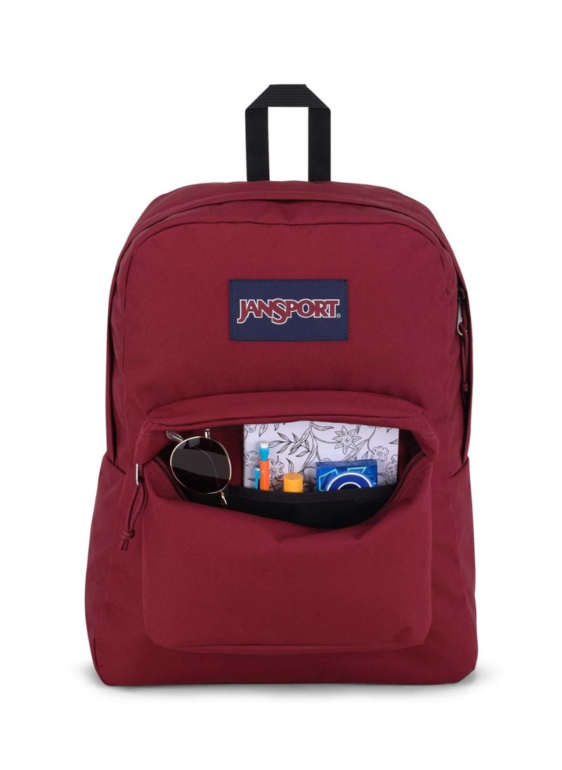 JANSPORT SuperBreak One Backpack With Padded Shoulders, Water Bottle Pocket, 26L, 0.35 kg - Russet Red  - Image 3