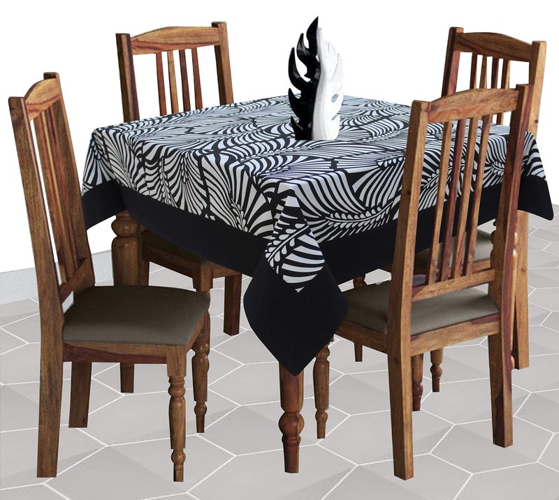 AIRWILL Cotton Printed Pattern 4 Seater Table Cloth Pack of 1 pc (Black) - Image 5