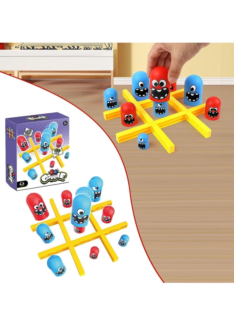 FUSIONPULSE Big Eat Small Tic Tac Toe Game Set, Tic Tac Toe Family Games, Gobble  - Image 1