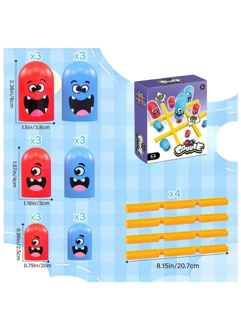 FUSIONPULSE Big Eat Small Tic Tac Toe Game Set, Tic Tac Toe Family Games, Gobble  - Image 5