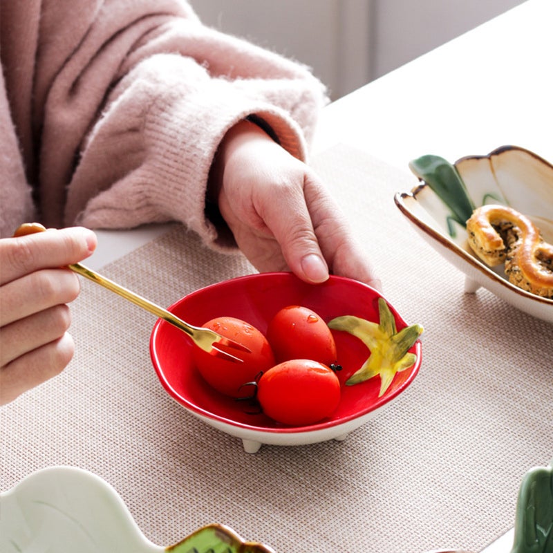 🍽️ طبق سيراميك على الطراز الياباني بتصميم لتقديم الحلويات والسلطات والفواكه - Image 5
