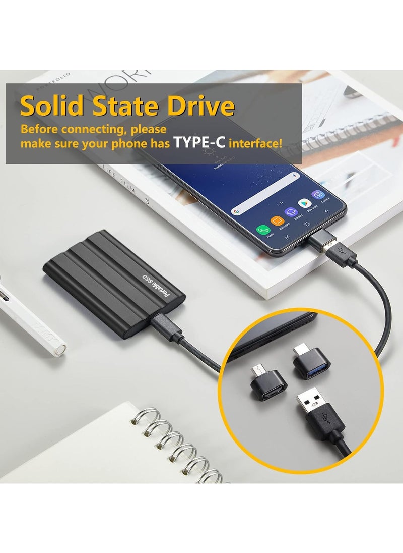 12TB Portabl External Hard Drive Mobile SSD Solid State Drive Portable SSD Hard Drive Slim Storage Drive with USB 3.1 C Port for PC Laptop and Mac