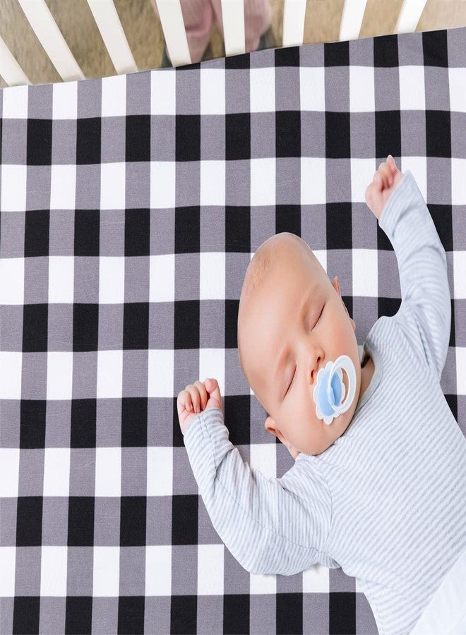 FIGEPO 4 Pack Buffalo Check Plaid Neutral Unisex Fitted Baby Crib Sheets Set for Baby Boys or Girls (Red) - Image 2