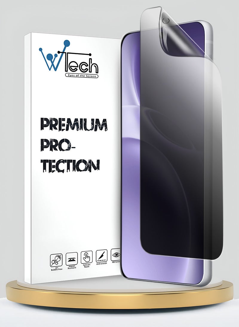 دبليو تيك حامي شاشة vivo X300 Pro 5G 2025 المتميز من الهيدروجيل ضد التجسس / حماية الخصوصية، رقيق ومرن (MSHFMP) - شفاف - Image 1