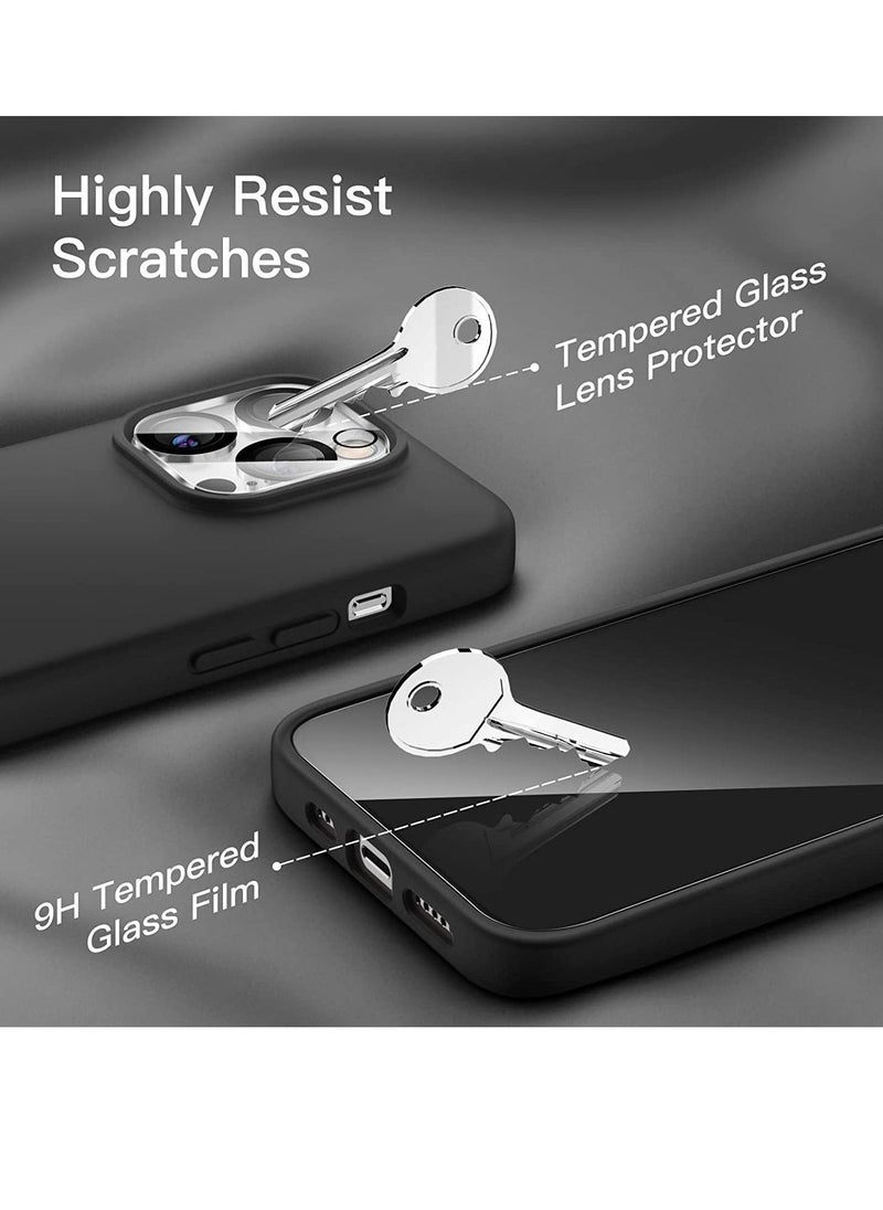 3 in 1 Silicone Case for iPhone 14 Pro Max 6.7-Inch, with 2-Pack Screen Protector and 2-Pack Camera Lens Protector, Full Coverage Tempered Glass Film - Image 3