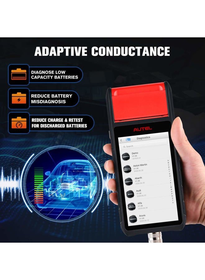 Autel MaxiBAS BT608 (E) Car Battery Tester, 2026 Up of BT508/ BT506, Adaptive Conductance (Worth 1000+), Cranking Charging Test as BT609, Battery Reset, MK808S/ MX808S Full Systems, Built-in Printer - Image 3