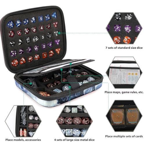 sabermaster Dice Storage Case Dice Bag Dice throne dnd dice tray dice holder dnd dice storage dice case Multifunctional storage Organizer Role Playing Game for Rpg Table Game (B) - Image 3