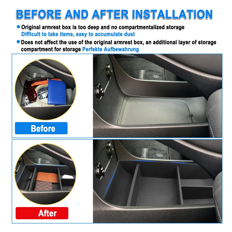 SHAOHAO 2024 2025 Palisade Lower Organizer Tray Fit for 2023 2024 2025 Hyundai Palisade SE, SEL, XRT, Limited, Calligraphy Under Organizer Palisade Insert Storage Pallet Palisade 2024 2025 Accessories - Image 5