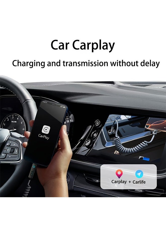 Sthxyfaith - 240W with Digital Display Screen, Universal 4-in-1 High-speed Charging Data Cable, Multifunctional Super Fast Charging Spring Retractable Fast Charging Cable, Suitable for Various Models Such as iPhone, Xiaomi, Huawei et - Image 1