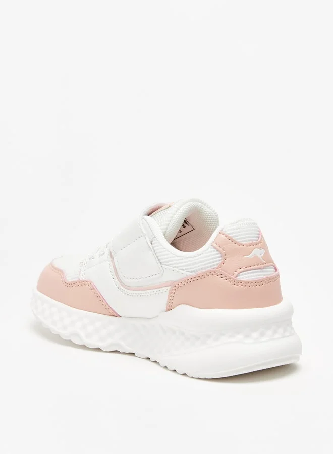 kangaROOS Girls' Panelled Sports Shoes with Hook and Loop Closure