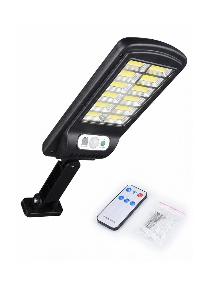 فورثكان مصباح LED شمسي خارجي للجدار والعمود 128 COB، حساس حركة، مقاوم للماء، 3 أوضاع إضاءة مع تحكم عن بُعد، يعمل بالطاقة الشمسية - Image 1