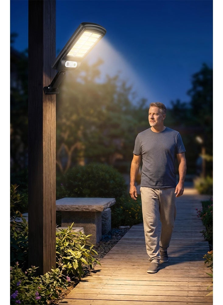 فورثكان مصباح LED شمسي خارجي للجدار والعمود 128 COB، حساس حركة، مقاوم للماء، 3 أوضاع إضاءة مع تحكم عن بُعد، يعمل بالطاقة الشمسية - Image 2