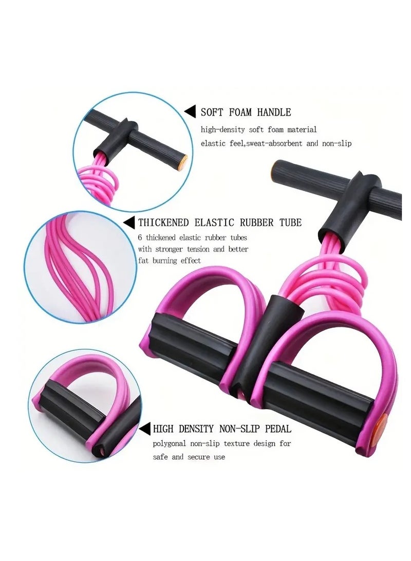 Gonice 6-Tube Elastic Yoga Pedal Pull Rope - Fitness Equipment For Stretching,Slimming & Training Of Belly,Waist, Arm & Leg Muscles - Image 4