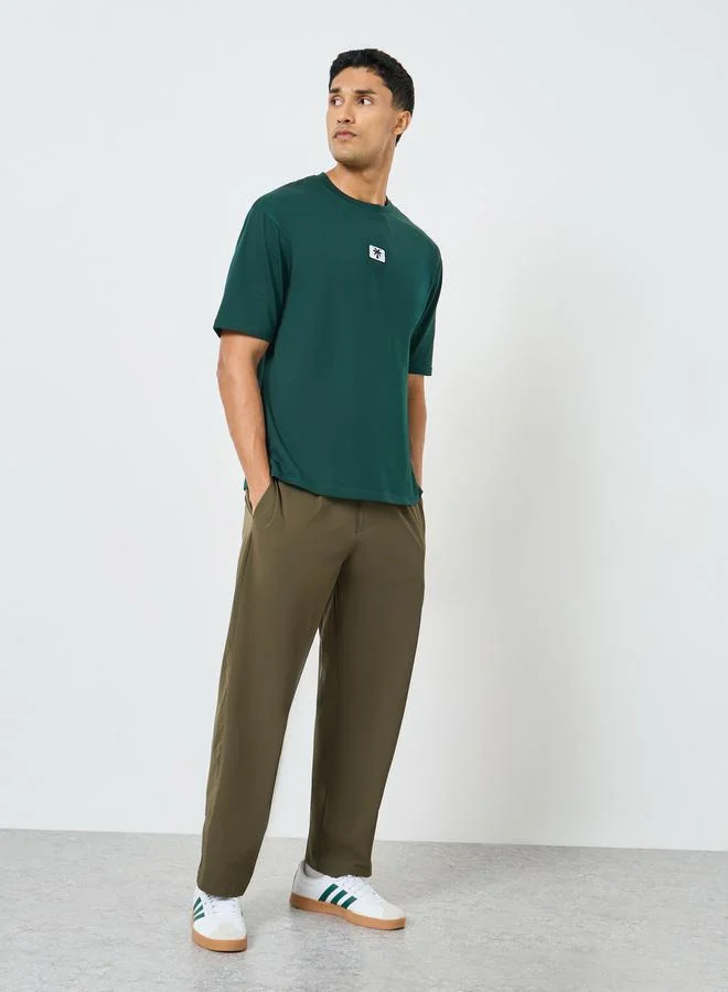 ستايلي تيشيرت جيرسيه قطن متماسك بقصة واسعة