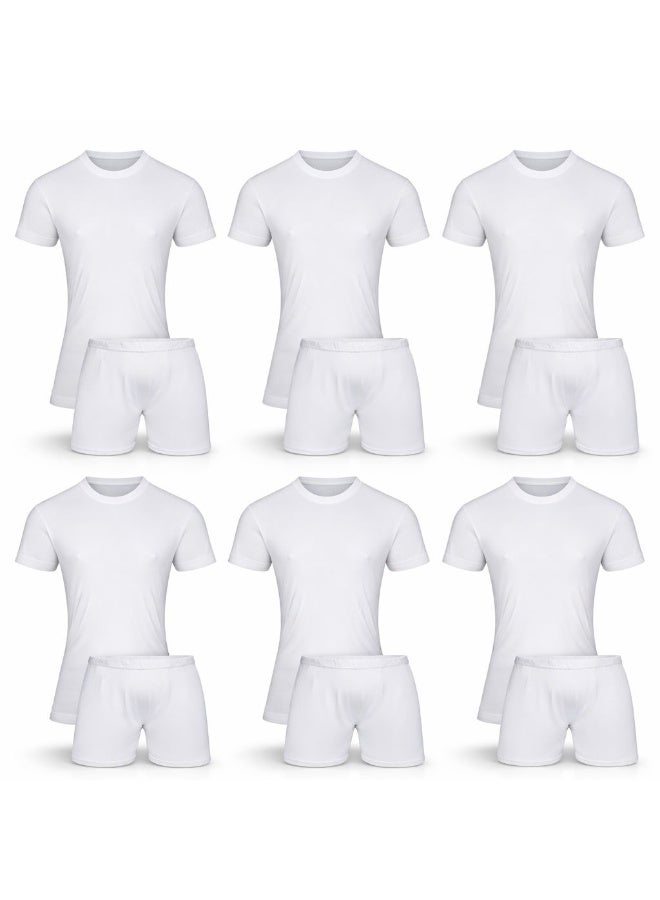DROSH V  Men’s White Innerwear Set – 6 Pieces Cotton Comfort, Soft Fabric for Daily Wear, Practical Design with Comfortable Fit - Image 1