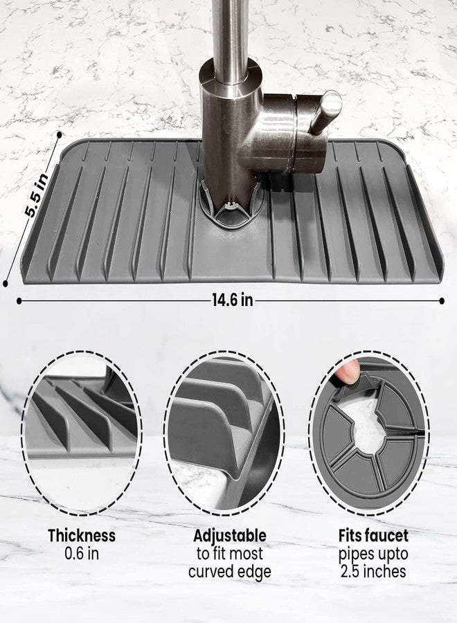 YPTC Silicone Sink Splash Guard for Kitchen Sink | Flexible Faucet Splash Protector Mat | Prevents Water Spills & Keeps Countertop Dry | Washable, Reusable & Install(Multi color) (Sink Drainer Pad) - Image 3