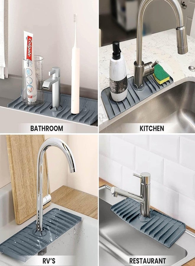 YPTC Silicone Sink Splash Guard for Kitchen Sink | Flexible Faucet Splash Protector Mat | Prevents Water Spills & Keeps Countertop Dry | Washable, Reusable & Install(Multi color) (Sink Drainer Pad) - Image 5