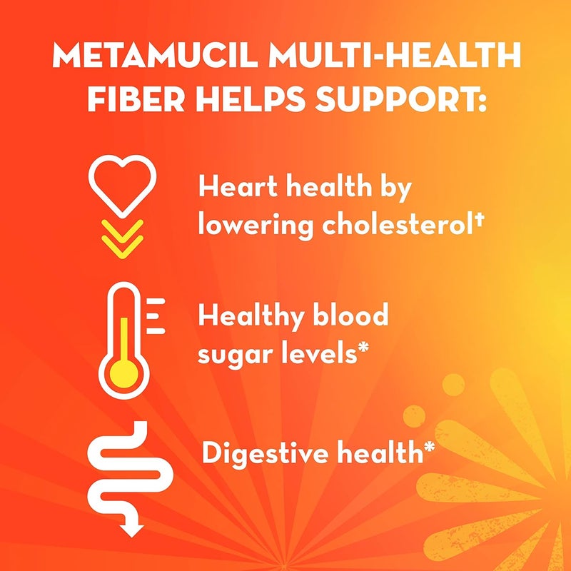 Metamucil Daily Fiber  Collagen Psyllium Husk Powder Plant Based Fiber Supplement SugarFree with Stevia 3in1 Fiber Supplement for Digestive Health Orange Flavored 90 Doses - Image 5
