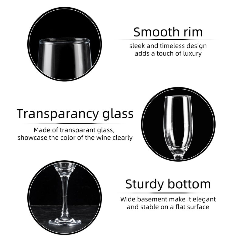 UMEIED Set of 16 Champagne Glasses, Champagne Flutes with Classic Shape, Long stem Sparkling Wine glasses for Wedding, Restaurant, Bar, Wine Toasting, Clear - Image 3