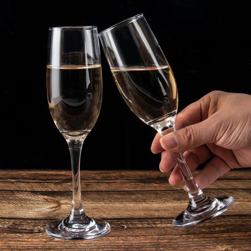 UMEIED Set of 16 Champagne Glasses, Champagne Flutes with Classic Shape, Long stem Sparkling Wine glasses for Wedding, Restaurant, Bar, Wine Toasting, Clear - Image 5
