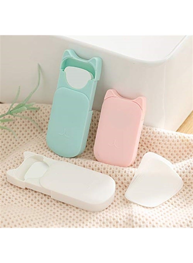 Tikapo 3-Pack Antibacterial Soap Paper Sheets in Cute Cat Slid Case, Portable Disposable Antibacterial Nature Foaming Hand Paper Soap Sheet for Hiking, Camping, backpacking  - Image 1
