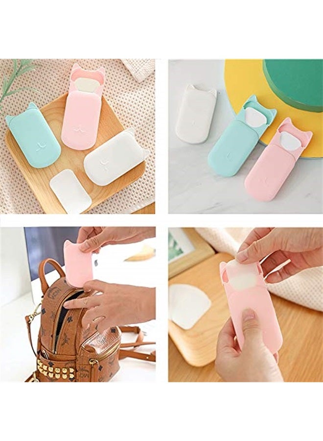 Tikapo 3-Pack Antibacterial Soap Paper Sheets in Cute Cat Slid Case, Portable Disposable Antibacterial Nature Foaming Hand Paper Soap Sheet for Hiking, Camping, backpacking  - Image 3