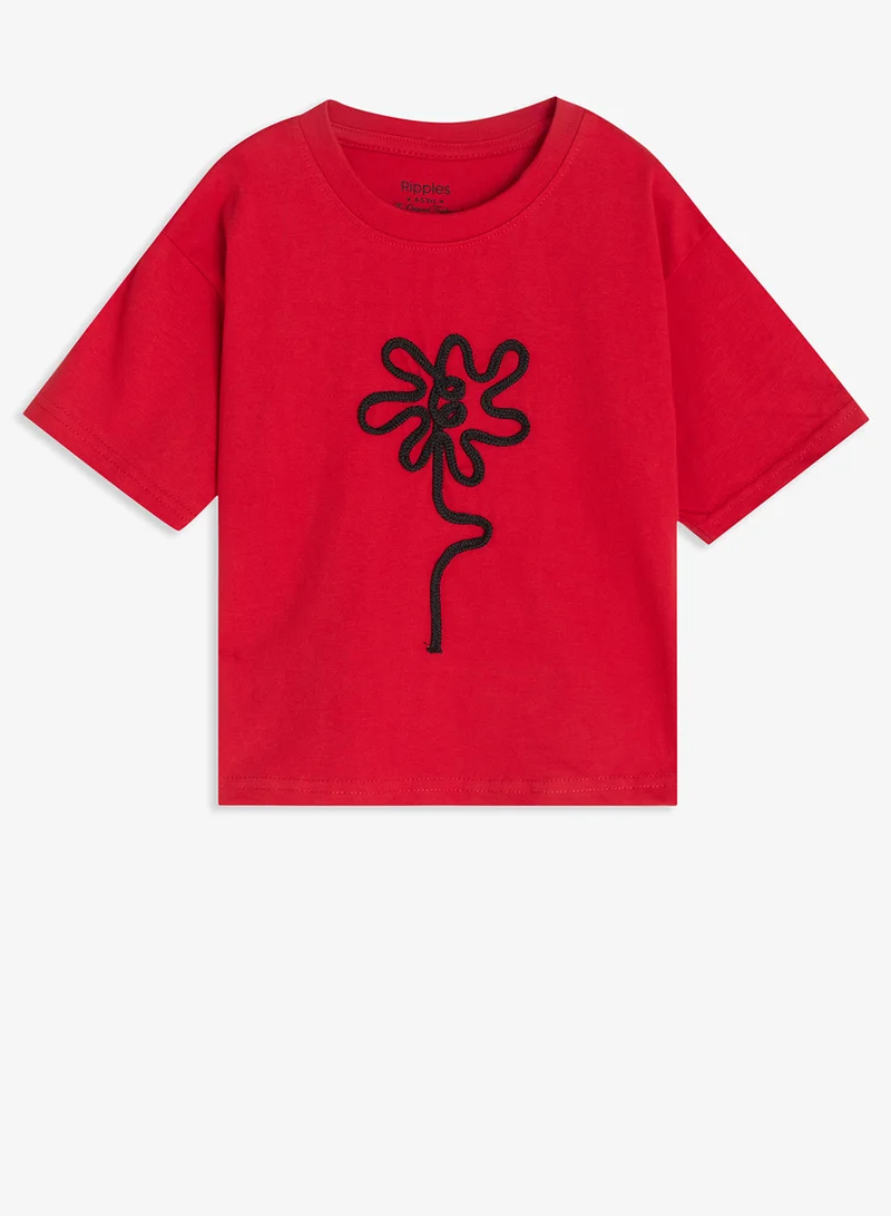 Ripples Girls Drop Shoulder T-shirt