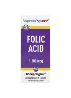 Superior Source Superior Source, Folic Acid, 1,200 mcg, 100 MicroLingual® Instant Dissolve Tablets  - Image 1