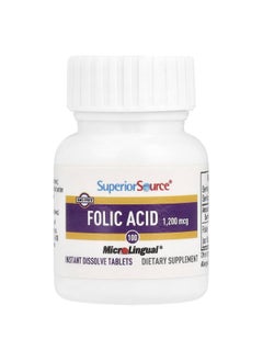 Superior Source Superior Source, Folic Acid, 1,200 mcg, 100 MicroLingual® Instant Dissolve Tablets  - Image 3