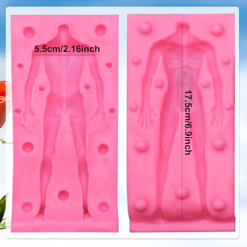 Yedadone Large Human Body Silicone Clay Mold 3D Human Doll Sculpture Polymer Mold Full Body Male Female Mold for Polymer Clay Craft (Large Man) - Image 2