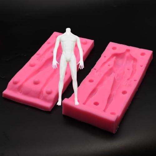 Yedadone Large Human Body Silicone Clay Mold 3D Human Doll Sculpture Polymer Mold Full Body Male Female Mold for Polymer Clay Craft (Large Man) - Image 3