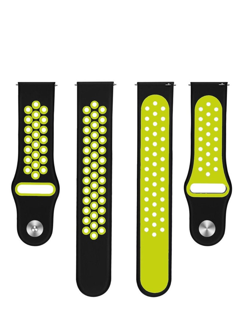 CATANES 22mm NIKE Watch Sport Band Compatible With Huawei 4 4 Pro Black Yellow - Image 2