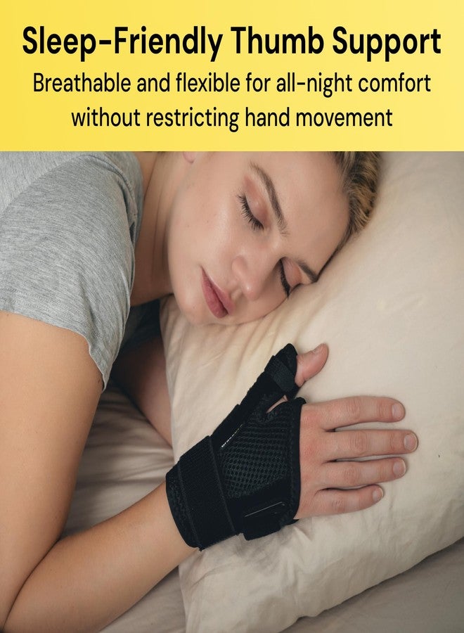 دعامة إبهام BraceUP Thumb Spica Splint لليد اليمنى واليسرى للنساء والرجال، CMC مع دعم للإبهام، لعلاج التهاب المفاصل والتهاب الأوتار وتخفيف آلام متلازمة النفق الرسغي والتواء الإبهام (أسود) - Image 5