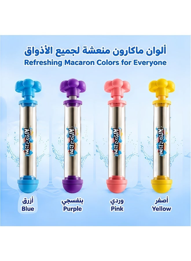 Joudiplay 4-Piece Firework-Shaped Pull-Out Water Gun Toys (Blue, Purple, Pink & Yellow) – Outdoor Parent-Child Pool Games, Beach Parties & Summer Water Fun Activities - Image 4