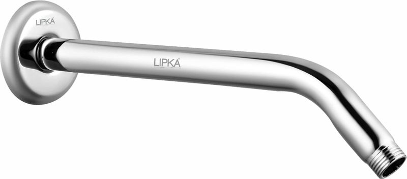 LIPKA 12-Inch Stainless Steel Shower Arm with Wall Flange – Chrome Finish Overhead Rain Shower Extension, Round Wall-Mounted Arm for Bathroom Shower Head Silver - Image 1