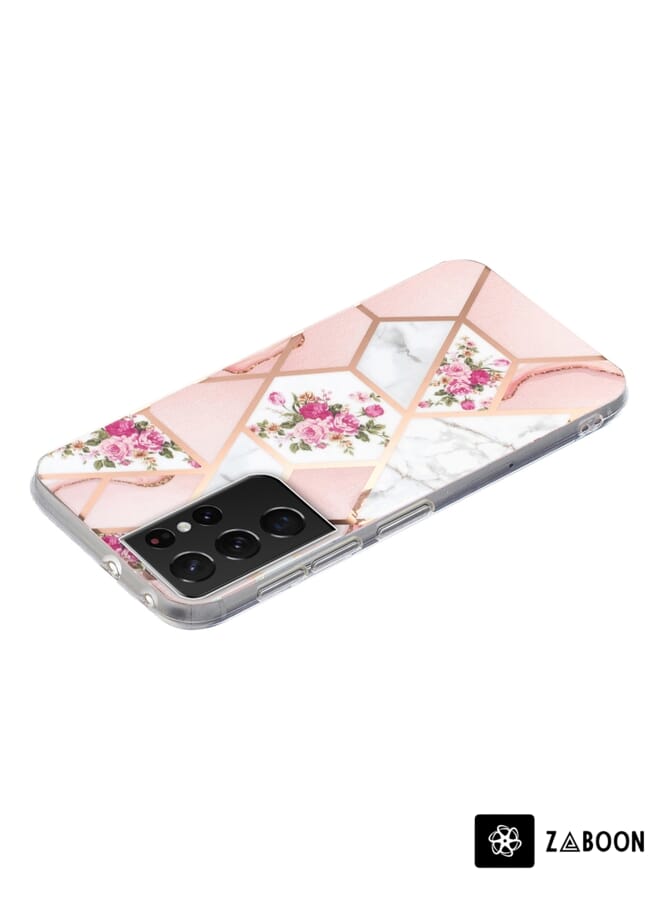 Zaboon Protective Case Cover For Samsung Galaxy S21 Ultra 5G Electroplated Marble Pattern TPU - Image 3