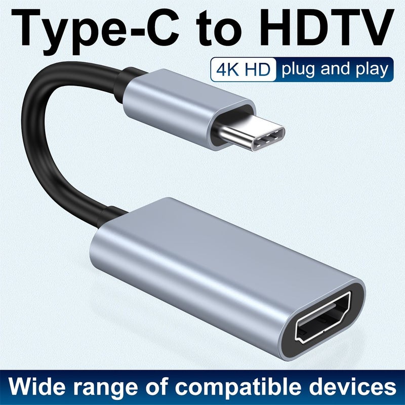 USB C to HDTV Adapter Compatible with Thunderbolt 3 4 Suitable for iPhone 15 Pro Max MacBook Pro Air 2023 iPad Pro iMac S23 XPS 17 Surface Book 3 and More Gray - Image 1