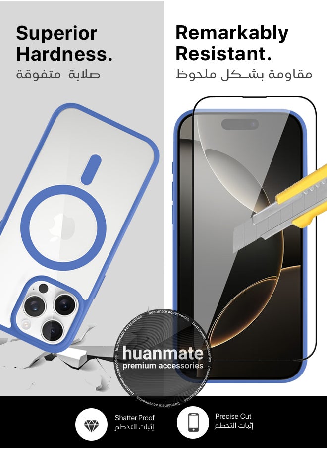 huanmate - 2 in 1 Apple iPhone 16 Pro Max Magsafe Protection Pack - Ultra Clear Shockproof Case & Edge-to-Edge Screen Protector, 360 Degree Protection, Back Cover & Screen Protector for Apple iPhone 16 Pro Max - Image 1
