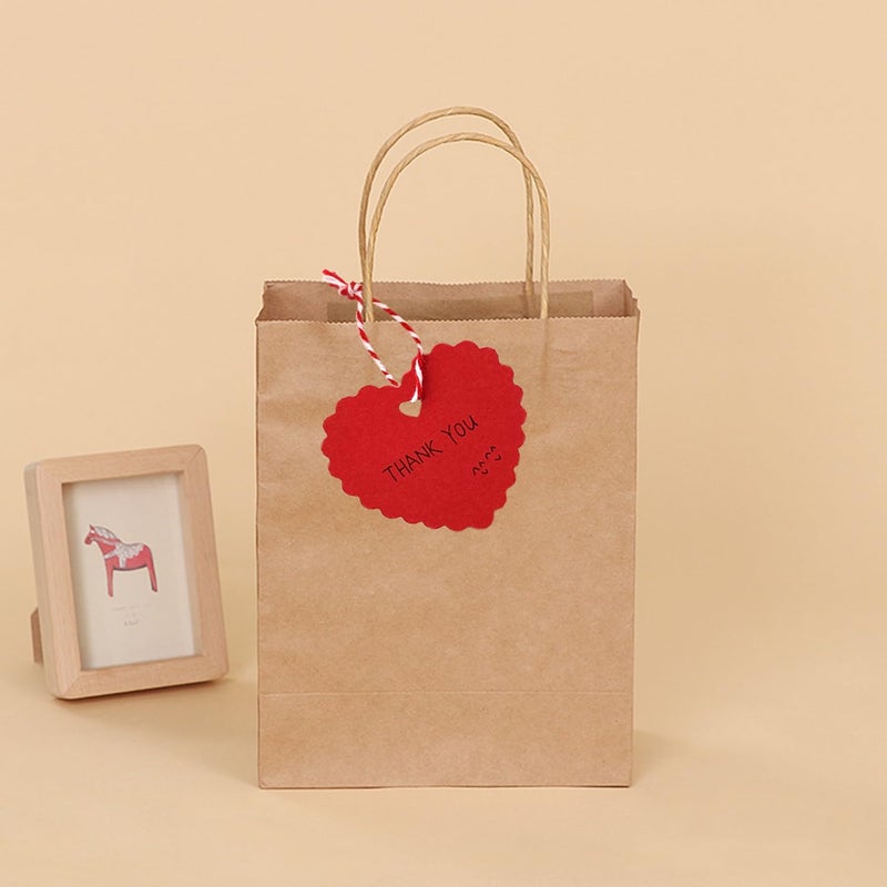 FUGUIR 100 Pcs Valentines Gift Tags Red Heart Cutouts Heart Shaped Paper Present Tags with 300 Feet String for Valentines Day Mothers Day Wedding Party Gift Wrapping Hang Labels - Image 3