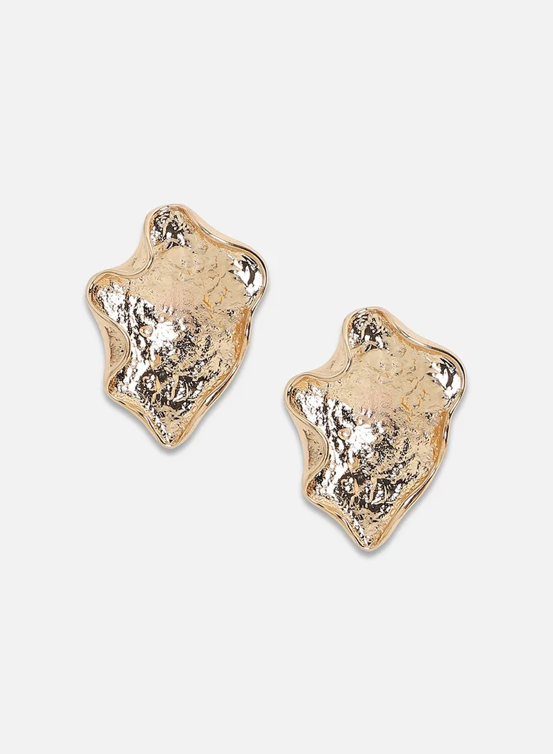 SOHI Metallic Wave Artificial Stud Earring Jewellery