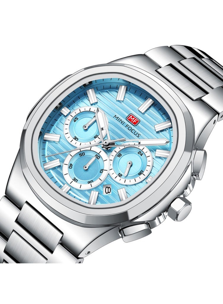 ميني فوكاس ساعة ميني فوكس MF0610G.04 للرجال - علبة فضية ومينا أزرق جليدي - Image 2