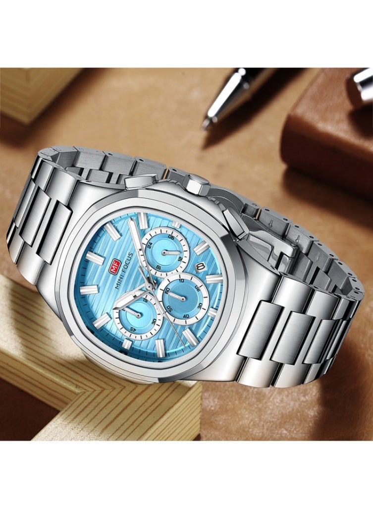 ميني فوكاس ساعة ميني فوكس MF0610G.04 للرجال - علبة فضية ومينا أزرق جليدي - Image 3