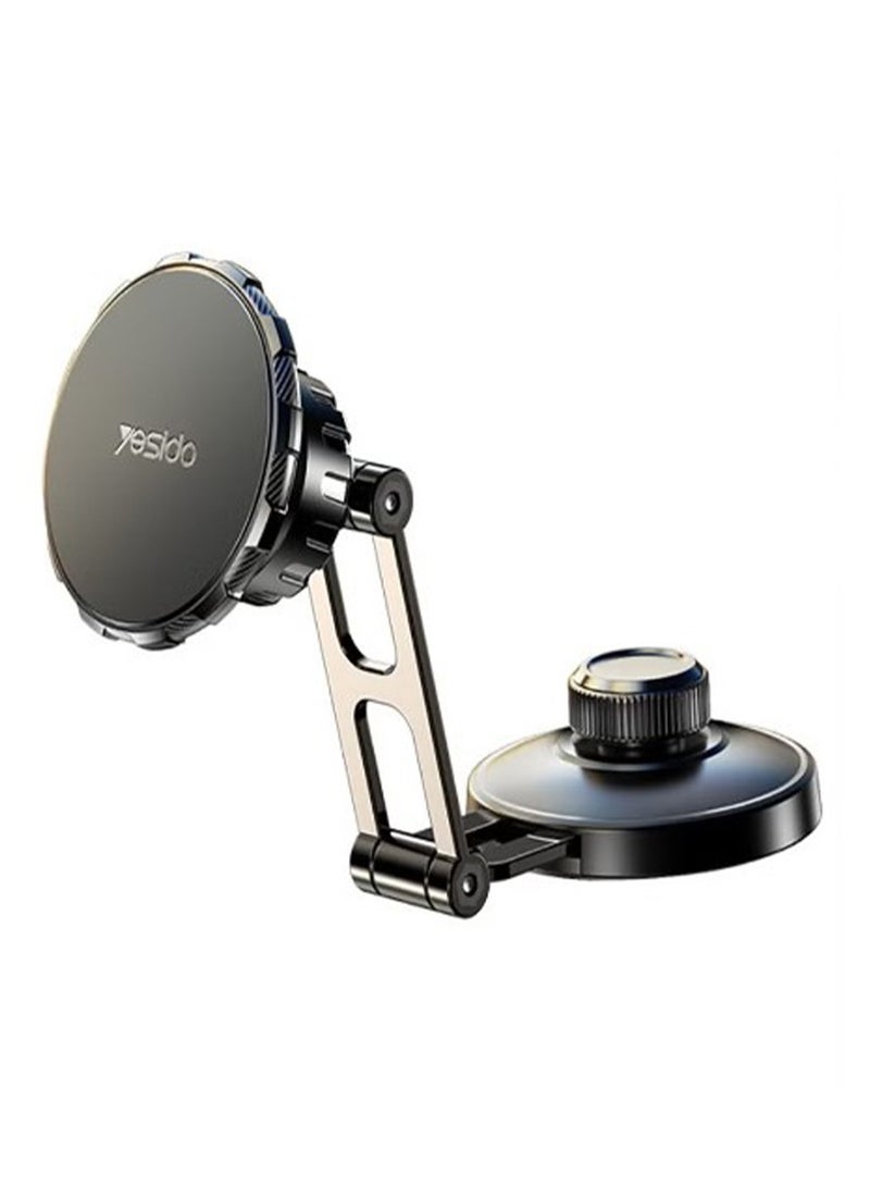 Yesido C198 Magnet Holder 360 Degree Rotation Stretchable Zinc Alloy Arms Suspension Screen Car Mount Phone Holder - Black - Image 1