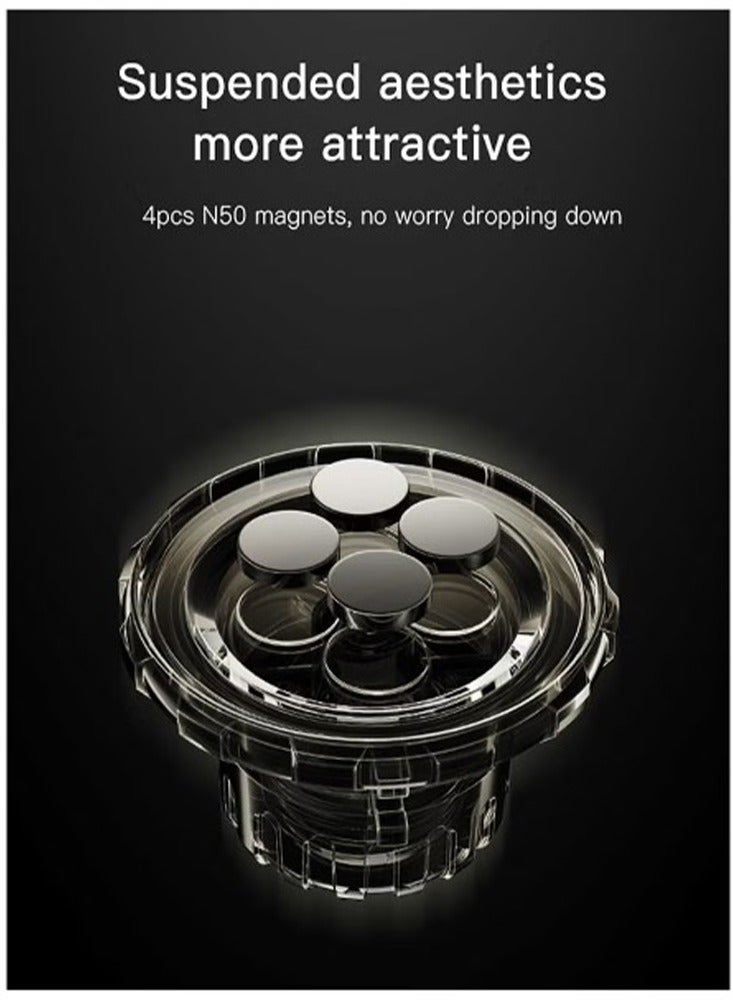 Yesido C198 Magnet Holder 360 Degree Rotation Stretchable Zinc Alloy Arms Suspension Screen Car Mount Phone Holder - Black - Image 4