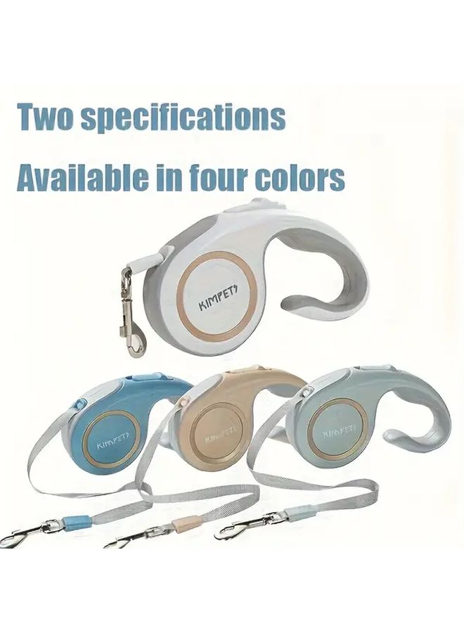 Snow Mountain White 3m Automatic Retractable Pet Leash Upgraded Nylon PP Material Non Slip Grip One Touch Lock System Escape Proof Design Suitable for Small to Medium Dogs Easy to Carry for Daily Outdoor Walks and Travel Adventures - Image 5