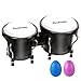 Soulmate Bongo Drum Set for Kids Beginners Adults 4 and 5 Transparent Percussion Bongos Drum with Tuning Wrench Natural FinishBlack - Image 3