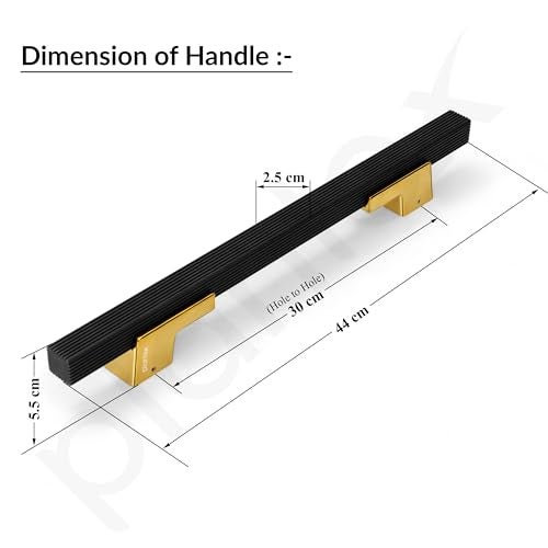Plantex Door Handle/17 Inch Main Door Handle/Handle for Wooden Door/Pull-Push Door Handle/Door Accessories (Pack of 1, Black, Gold) - Image 3