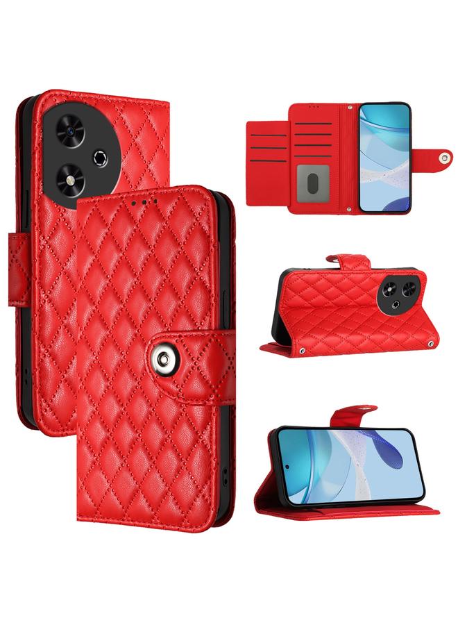 اس-توب جراب هاتف Honor Play 50 من الجلد بتصميم معيني مع حبل تعليق - Image 1