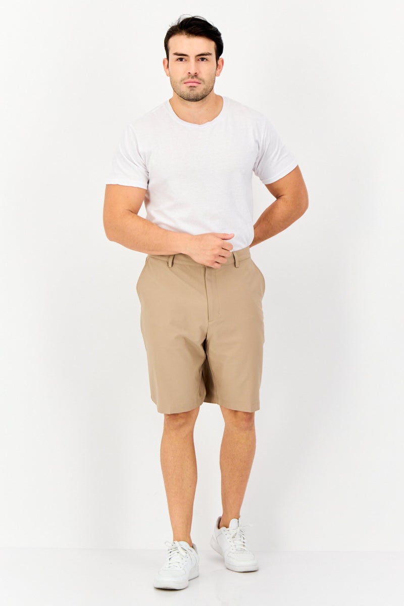 Greg Norman Men Solid Chino Shorts, Tan - Image 2