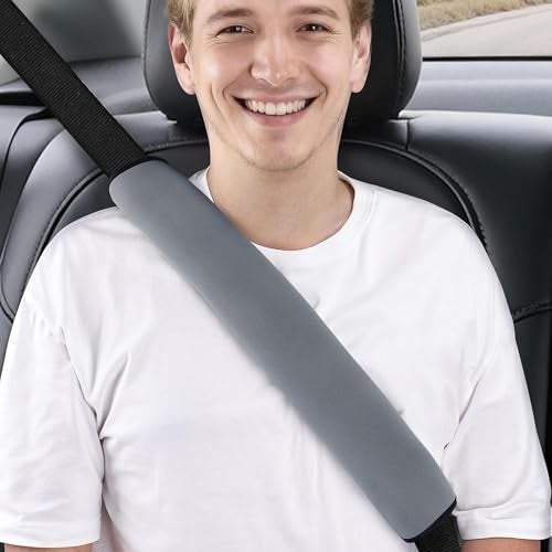 BEYOUDO Extra Long Car Seat Belt Cover 2047 inch Waterproof Seatbelt Shoulder Pad for Comfortable Driving Soft Seat Belt Strap Covers for Adults Kids Women Men Machine Washable Grey - Image 1